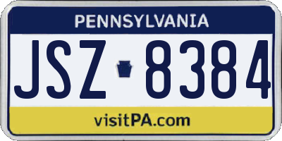 PA license plate JSZ8384