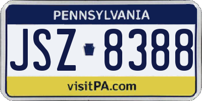 PA license plate JSZ8388