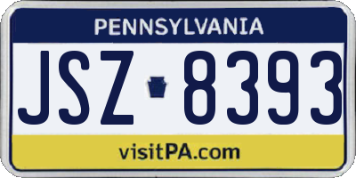 PA license plate JSZ8393