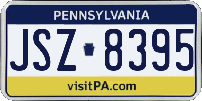PA license plate JSZ8395