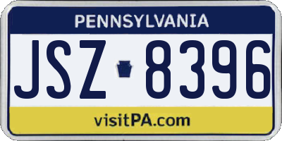 PA license plate JSZ8396