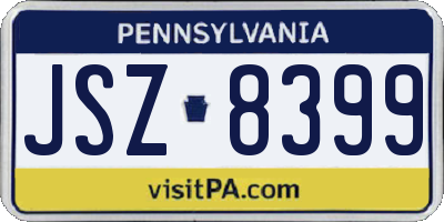 PA license plate JSZ8399