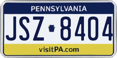PA license plate JSZ8404