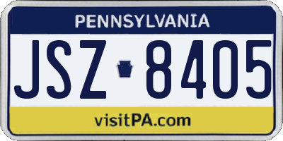 PA license plate JSZ8405