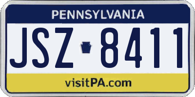 PA license plate JSZ8411
