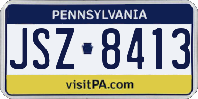 PA license plate JSZ8413