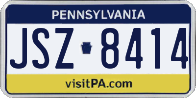 PA license plate JSZ8414