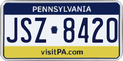 PA license plate JSZ8420