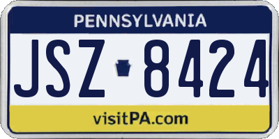 PA license plate JSZ8424