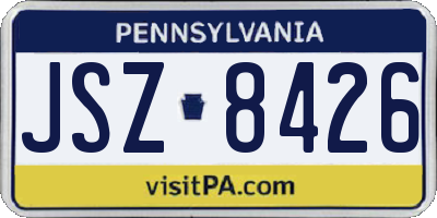 PA license plate JSZ8426