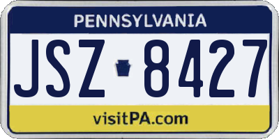 PA license plate JSZ8427