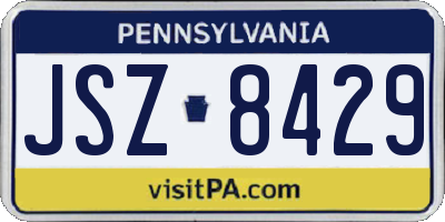 PA license plate JSZ8429