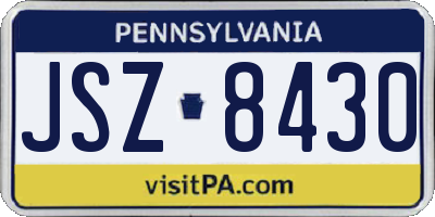 PA license plate JSZ8430