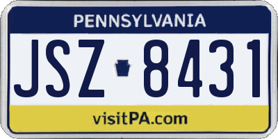 PA license plate JSZ8431