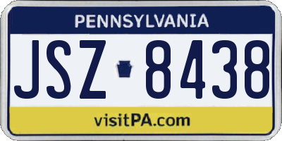 PA license plate JSZ8438