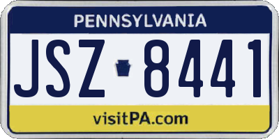 PA license plate JSZ8441