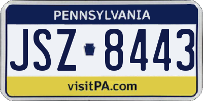 PA license plate JSZ8443