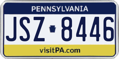 PA license plate JSZ8446