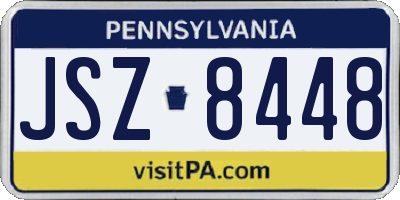 PA license plate JSZ8448