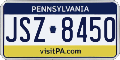 PA license plate JSZ8450