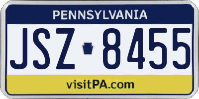 PA license plate JSZ8455