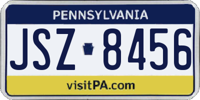 PA license plate JSZ8456