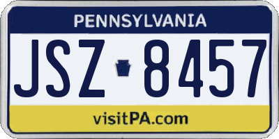PA license plate JSZ8457