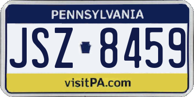 PA license plate JSZ8459