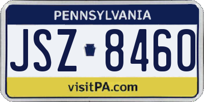 PA license plate JSZ8460