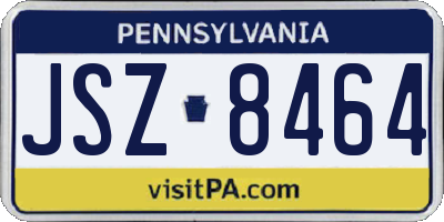 PA license plate JSZ8464