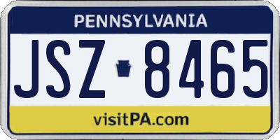PA license plate JSZ8465
