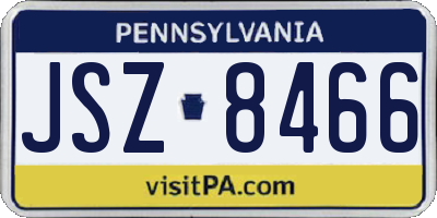 PA license plate JSZ8466