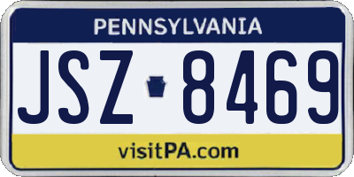 PA license plate JSZ8469