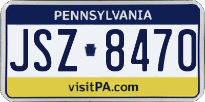 PA license plate JSZ8470