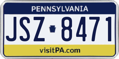 PA license plate JSZ8471