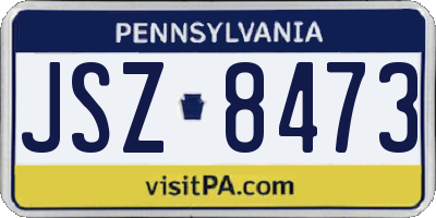 PA license plate JSZ8473