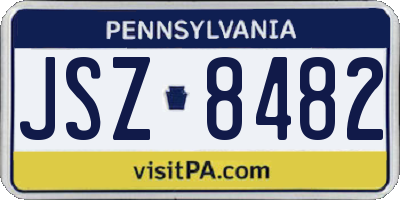PA license plate JSZ8482