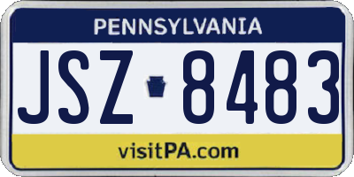 PA license plate JSZ8483