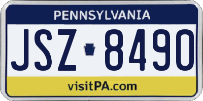 PA license plate JSZ8490