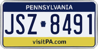 PA license plate JSZ8491