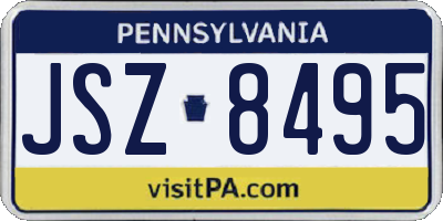 PA license plate JSZ8495