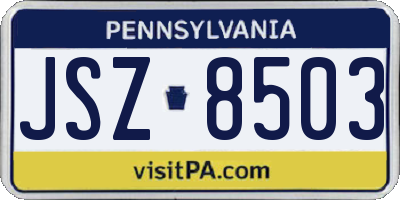 PA license plate JSZ8503