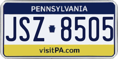 PA license plate JSZ8505
