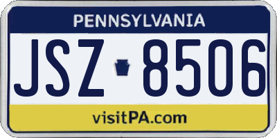 PA license plate JSZ8506