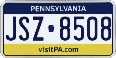 PA license plate JSZ8508