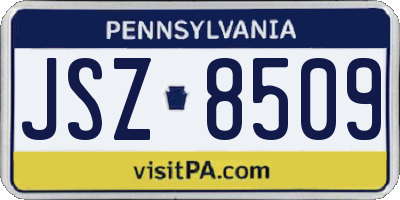 PA license plate JSZ8509