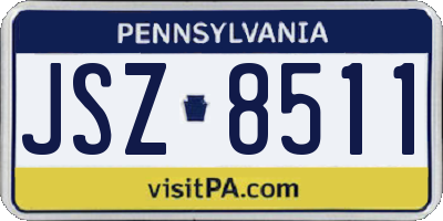 PA license plate JSZ8511
