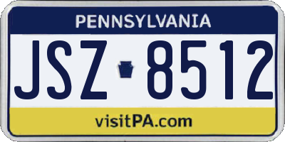 PA license plate JSZ8512