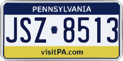 PA license plate JSZ8513