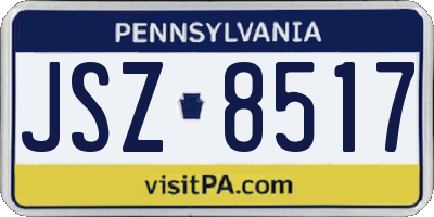 PA license plate JSZ8517